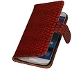Snake Bookstyle Wallet Case Hoesje voor Galaxy Core i8260 Rood