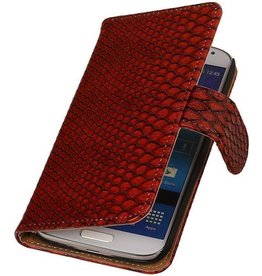 Slang Bookstyle Hoes voor Samsung Galaxy Core i8260 Rood