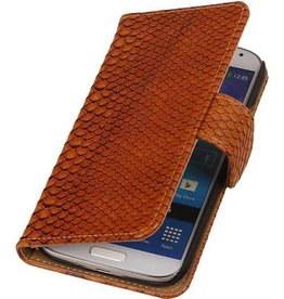 Slang Bookstyle Hoes voor Samsung Samsung Galaxy Core i8260 Bruin