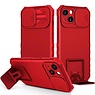 Camerawindow met Stand Functie Hoesje voor iPhone X - Xs Rood