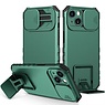 BAOHU Camerawindow met Stand Functie Hoesje voor iPhone X - Xs Donker Groen