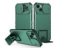 BAOHU Premium Kwaliteit Anti Shock Hoesje - Back Cover - Camerawindow met Stand Functie - Geschikt voor iPhone 11 Pro - Donder Groen