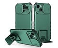 BAOHU Premium Kwaliteit Anti Shock Hoesje - Back Cover - Camerawindow met Stand Functie - Geschikt voor Samsung Galaxy S20 FE - Donker Groen