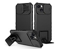 BAOHU Premium Kwaliteit Anti Shock Hoesje - Back Cover - Camerawindow met Stand Functie - Geschikt voor Samsung Galaxy A33 5G - Zwart