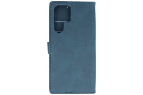 Book Case Telefoonhoesje - Portemonnee Hoesje - Geschikt voor Samsung Galaxy S22 Ultra - Blauw
