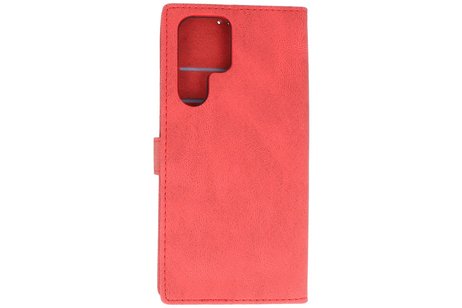 Book Case Telefoonhoesje - Portemonnee Hoesje - Geschikt voor Samsung Galaxy S22 Ultra - Rood