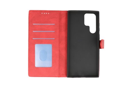 BAOHU Book Case Telefoonhoesje - Portemonnee Hoesje - Geschikt voor Samsung Galaxy S22 Ultra - Rood