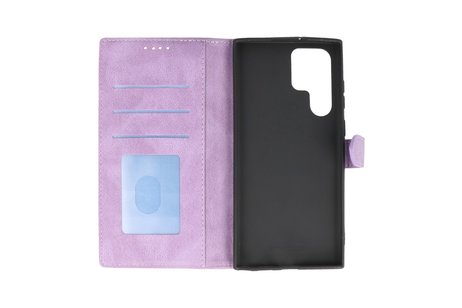 Book Case Telefoonhoesje - Portemonnee Hoesje - Geschikt voor Samsung Galaxy S22 Ultra - Paars