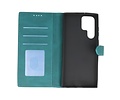 BAOHU Book Case Telefoonhoesje - Portemonnee Hoesje - Geschikt voor Samsung Galaxy S22 Ultra - Donker Groen