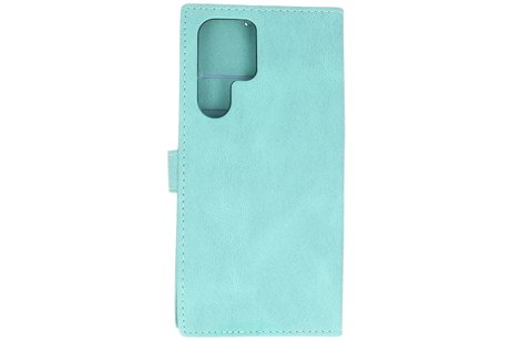 BAOHU Book Case Telefoonhoesje - Portemonnee Hoesje - Geschikt voor Samsung Galaxy S22 Ultra - Turquoise
