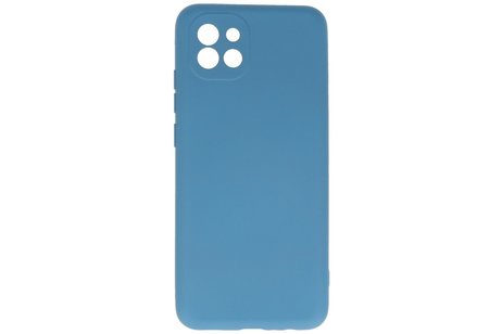 Hoesje Geschikt voor de Samsung Galaxy A03 - Fashion Color Backcover Telefoonhoesje - Navy