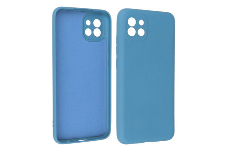 BAOHU Hoesje Geschikt voor de Samsung Galaxy A03 - Fashion Color Backcover Telefoonhoesje - Navy