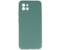 BAOHU Hoesje Geschikt voor de Samsung Galaxy A03 - Fashion Color Backcover Telefoonhoesje - Donker Groen