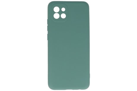 BAOHU Hoesje Geschikt voor de Samsung Galaxy A03 - Fashion Color Backcover Telefoonhoesje - Donker Groen