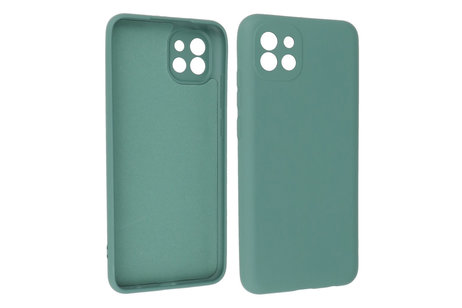 Fashion Backcover Telefoonhoesje - Color Hoesje - Geschikt voor Samsung Galaxy A03 - Donker Groen