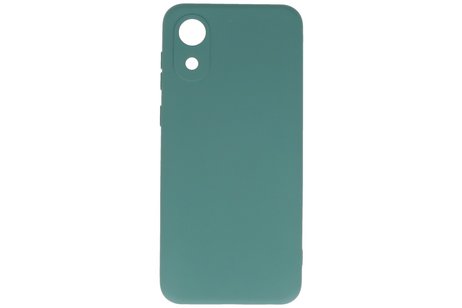 BAOHU Hoesje Geschikt voor de Samsung Galaxy A03 Core - Fashion Color Backcover Telefoonhoesje - Donker Groen