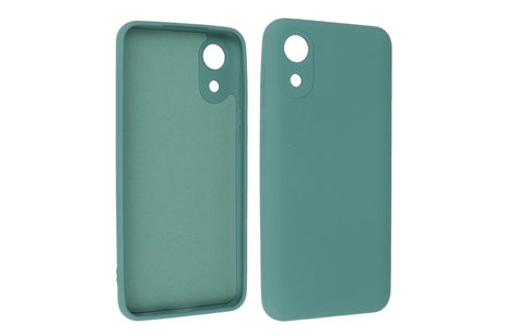 BAOHU Hoesje Geschikt voor de Samsung Galaxy A03 Core - Fashion Color Backcover Telefoonhoesje - Donker Groen