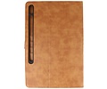 BAOHU Book Case Tablet Hoesje - Hoesje Geschikt voor Samsung Galaxy Tab S8 Plus - Tab S7 Plus - Bruin