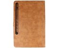 Book Case Tablet Hoesje voor Samsung Galaxy Tab S8 Plus - Tab S7 Plus - Bruin