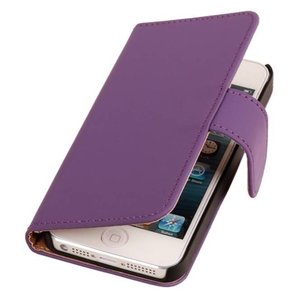 Effen Bookstyle Hoes Geschikt voor iPhone 6 Paars