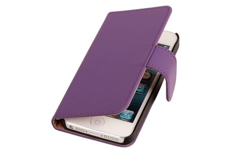 Effen Bookstyle Hoes Geschikt voor iPhone 6 Paars