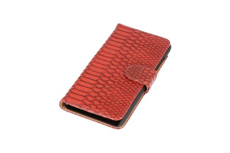 BAOHU Snake Bookstyle Wallet Case Hoesjes - Geschikt voor Samsung Galaxy S8 Rood