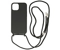 BAOHU 2.5 mm Dikke Fashion Backcover met Koord Telefoonhoesje - Color Hoesje - Geschikt voor iPhone 14 - Zwart