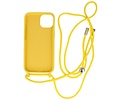 2.5 mm Dikke Fashion Backcover met Koord Telefoonhoesje - Color Hoesje - Geschikt voor iPhone 14 - Geel