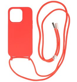 BAOHU iPhone 14 Pro Max Hoesje met Koord Backcover Telefoonhoesje Rood