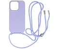 2.5 mm Dikke Fashion Backcover met Koord Telefoonhoesje - Color Hoesje - Geschikt voor iPhone 14 Pro Max - Paars