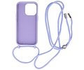 2.5 mm Dikke Fashion Backcover met Koord Telefoonhoesje - Color Hoesje - Geschikt voor iPhone 14 Pro Max - Paars