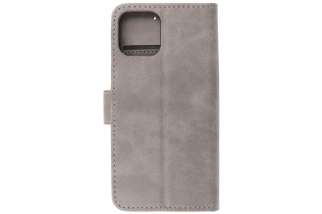 BAOHU Zakelijke Book Case Telefoonhoesje - Portemonnee Hoesje - Geschikt voor iPhone 14 Plus - Grijs