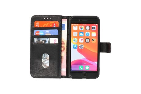 BAOHU Zakelijke Book Case Telefoonhoesje - Portemonnee Hoesje - Geschikt voor iPhone 8 Plus  & iPhone 7 Plus - Zwart