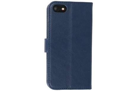 Zakelijke Book Case Telefoonhoesje - Portemonnee Hoesje - Geschikt voor iPhone 8 Plus  & iPhone 7 Plus - Navy