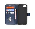 Zakelijke Book Case Telefoonhoesje - Portemonnee Hoesje - Geschikt voor iPhone 8 Plus  & iPhone 7 Plus - Navy