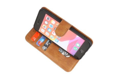 Zakelijke Book Case Telefoonhoesje - Portemonnee Hoesje - Geschikt voor iPhone 8 Plus  & iPhone 7 Plus - Bruin