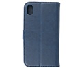 BAOHU Zakelijke Book Case Telefoonhoesje - Portemonnee Hoesje - Geschikt voor iPhone Xs & iPhone X - Navy