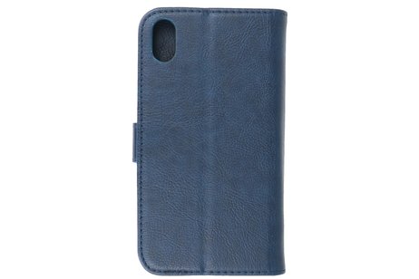 BAOHU Zakelijke Book Case Telefoonhoesje - Portemonnee Hoesje - Geschikt voor iPhone Xs & iPhone X - Navy