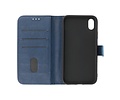 BAOHU Zakelijke Book Case Telefoonhoesje - Portemonnee Hoesje - Geschikt voor iPhone Xs & iPhone X - Navy