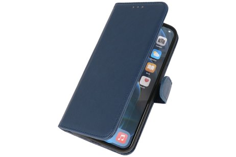 BAOHU Zakelijke Book Case Telefoonhoesje - Portemonnee Hoesje - Geschikt voor iPhone Xs & iPhone X - Navy
