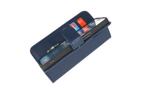 BAOHU Zakelijke Book Case Telefoonhoesje - Portemonnee Hoesje - Geschikt voor iPhone Xs & iPhone X - Navy