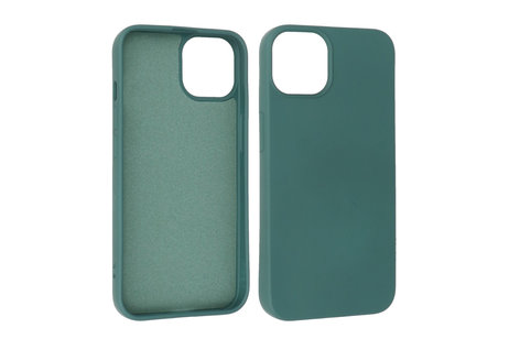 Fashion Backcover Telefoonhoesje - Color Hoesje - Geschikt voor iPhone 14 Plus - Donker Groen