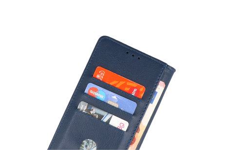 BAOHU Zakelijke Book Case Telefoonhoesje - Portemonnee Hoesje - Geschikt voor de Oppo Reno 7 4G - Navy