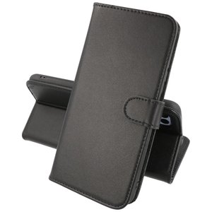BAOHU Echt Lederen Book Case Hoesje - Leren Portemonnee Telefoonhoesje - Geschikt voor de iPhone 14 Pro Max - Zwart