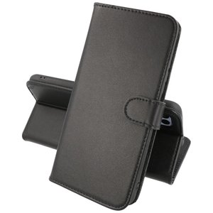 Echt Lederen Book Case Hoesje - Leren Portemonnee Telefoonhoesje - Geschikt voor de iPhone 14 Pro - Zwart