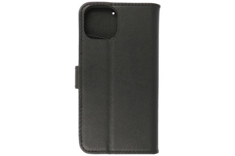 BAOHU Echt Lederen Book Case Hoesje - Leren Portemonnee Telefoonhoesje - Geschikt voor de iPhone 14 - Zwart