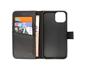 Echt Lederen Book Case Hoesje - Leren Portemonnee Telefoonhoesje - Geschikt voor de iPhone 14 - Zwart
