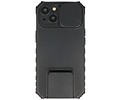 BAOHU Premium Kwaliteit Anti Shock Hoesje - Back Cover - Camerawindow met Stand Functie - Geschikt voor iPhone 14 - Zwart