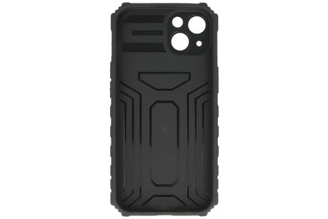 Premium Kwaliteit Anti Shock Hoesje - Back Cover - Camerawindow met Stand Functie - Geschikt voor iPhone 14 - Zwart