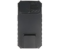 Premium Kwaliteit Anti Shock Hoesje - Back Cover - Camerawindow met Stand Functie - Geschikt voor iPhone 14 - Zwart